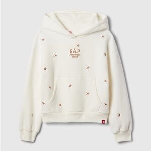 American Girl Cream Hoodie with Rose-Gold Star Embroidery Kid’s Medium (8)